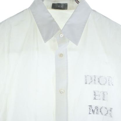 DIOR Sequined Logo Cotton Long Sleeve Shirt White 933c538a1581