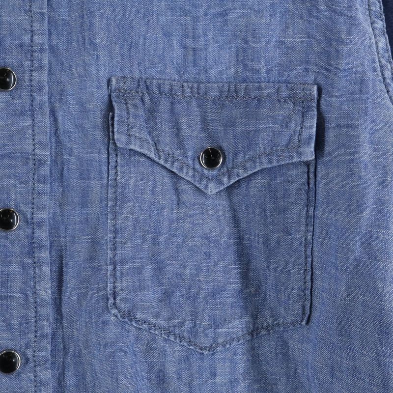 Saint Laurent Paris Western Denim Long-sleeved Shirt Indigo 597059