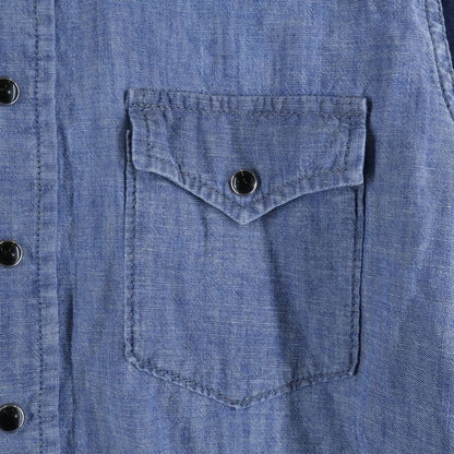 Saint Laurent Paris Western Denim Long-sleeved Shirt Indigo 597059