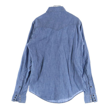 Saint Laurent Paris Western Denim Long-sleeved Shirt Indigo 597059