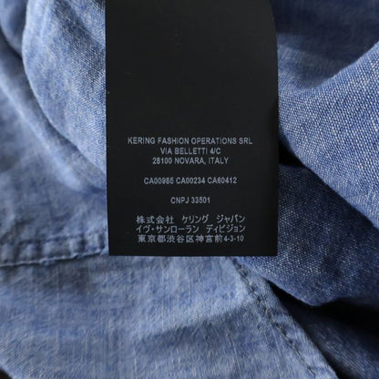 Saint Laurent Paris Western Denim Long-sleeved Shirt Indigo 597059