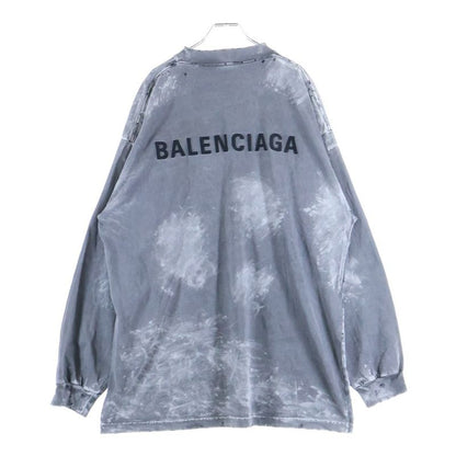 Balenciaga 24AW Large Fit Back Logo Damaged Long Sleeve T-shirt Long Tee Black