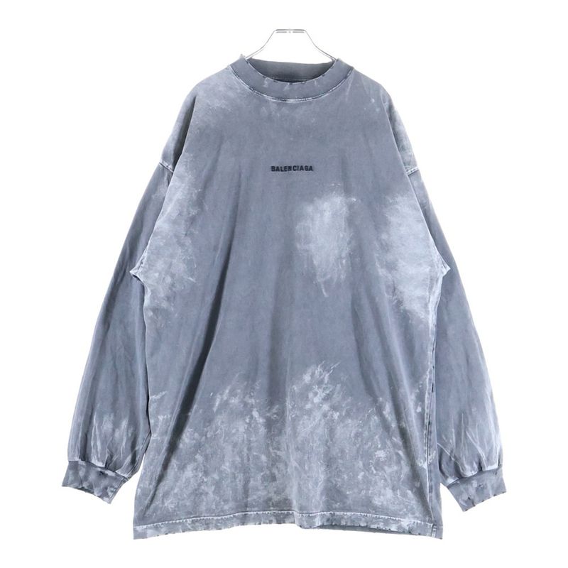 Balenciaga 24AW Large Fit Back Logo Damaged Long Sleeve T-shirt Long Tee Black