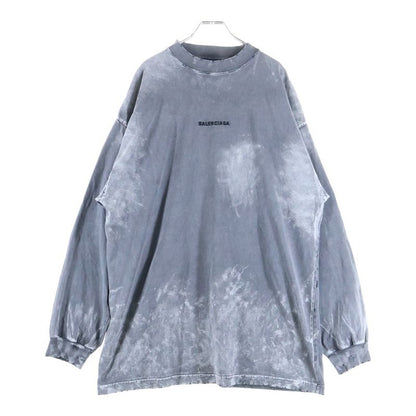 Balenciaga 24AW Large Fit Back Logo Damaged Long Sleeve T-shirt Long Tee Black