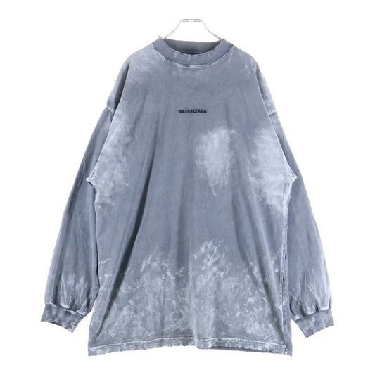 Balenciaga 24AW Large Fit Back Logo Damaged Long Sleeve T-shirt Long Tee Black