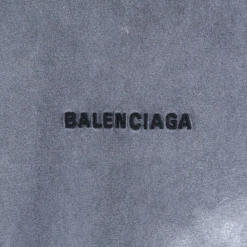 Balenciaga 24AW Large Fit Back Logo Damaged Long Sleeve T-shirt Long Tee Black