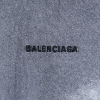 Balenciaga 24AW Large Fit Back Logo Damaged Long Sleeve T-shirt Long Tee Black