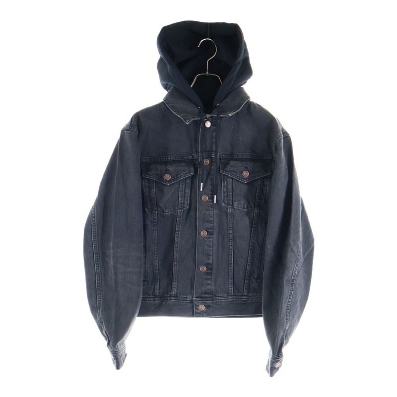 Celine Hood Logo Printed Trucker Jacket Black 2q472947f