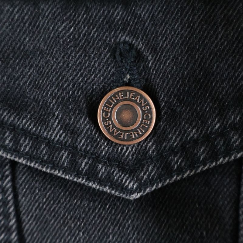 Celine Hood Logo Printed Trucker Jacket Black 2q472947f