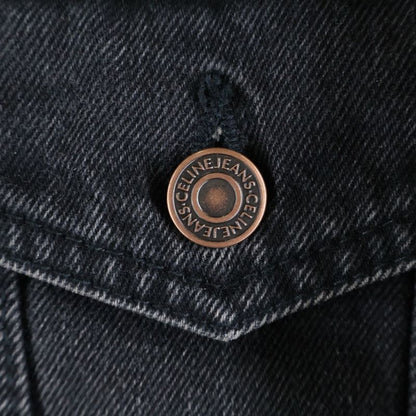 Celine Hood Logo Printed Trucker Jacket Black 2q472947f