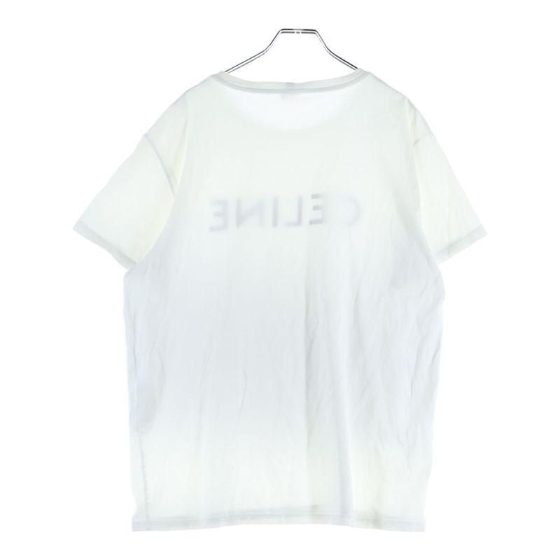 Celine Front Logo Crew Neck Short Sleeve T-shirt Cut And Sewn White 2x308916g