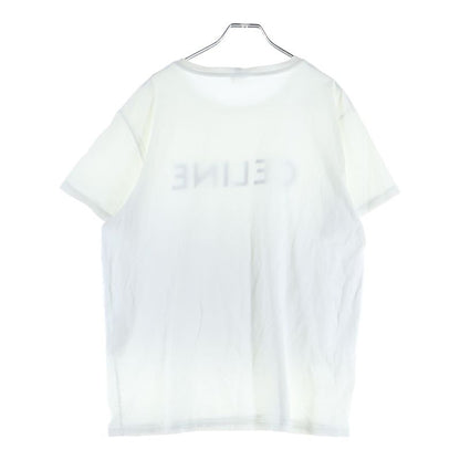 Celine Front Logo Crew Neck Short Sleeve T-shirt Cut And Sewn White 2x308916g