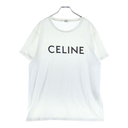 Celine Front Logo Crew Neck Short Sleeve T-shirt Cut And Sewn White 2x308916g