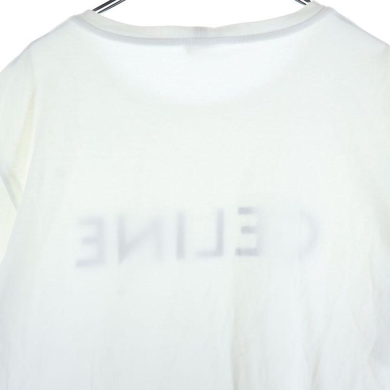 Celine Front Logo Crew Neck Short Sleeve T-shirt Cut And Sewn White 2x308916g