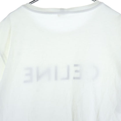 Celine Front Logo Crew Neck Short Sleeve T-shirt Cut And Sewn White 2x308916g