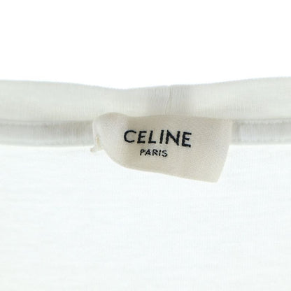 Celine Front Logo Crew Neck Short Sleeve T-shirt Cut And Sewn White 2x308916g