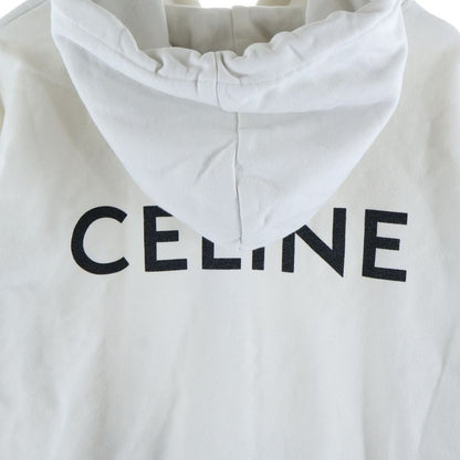 Celine 21AW Back Logo Print Loose Zip-up Hoodie White 2y496052h