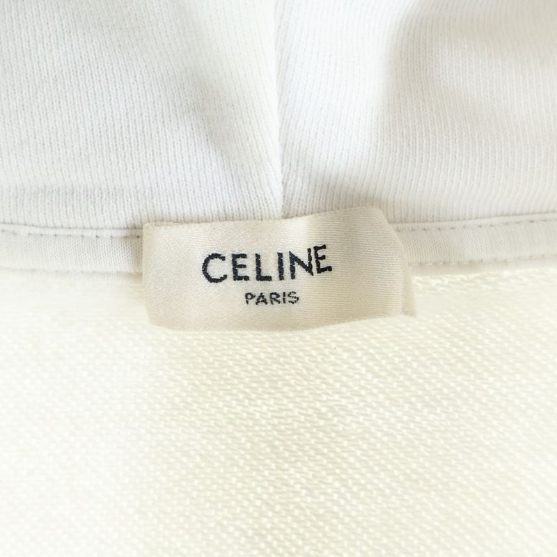 Celine 21AW Back Logo Print Loose Zip-up Hoodie White 2y496052h