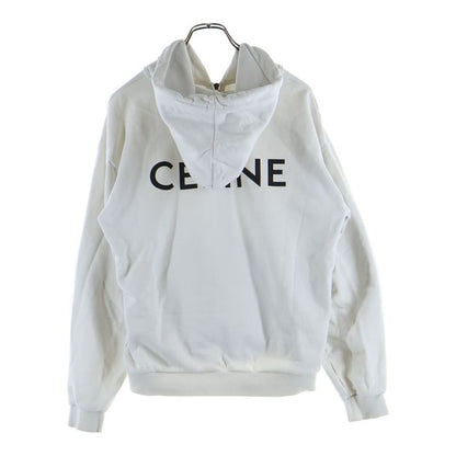 Celine 21AW Back Logo Print Loose Zip-up Hoodie White 2y496052h