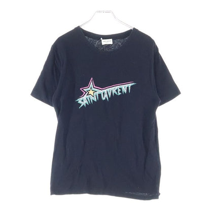 Saint Laurent Paris Logo T-shirt Logo Print Short Sleeve T-shirt Black 579020