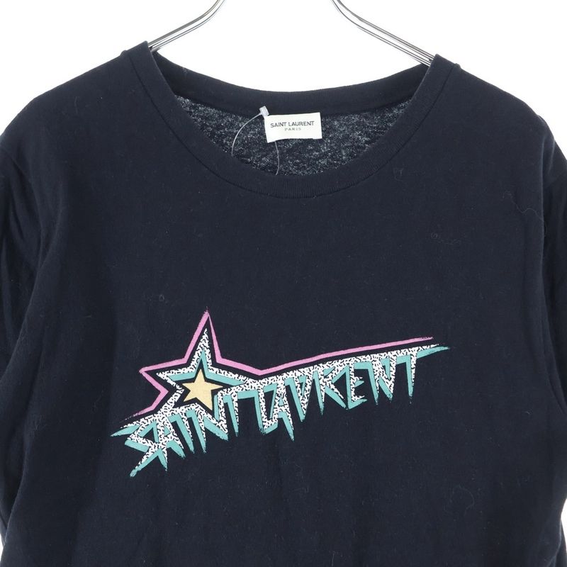 Saint Laurent Paris Logo T-shirt Logo Print Short Sleeve T-shirt Black 579020