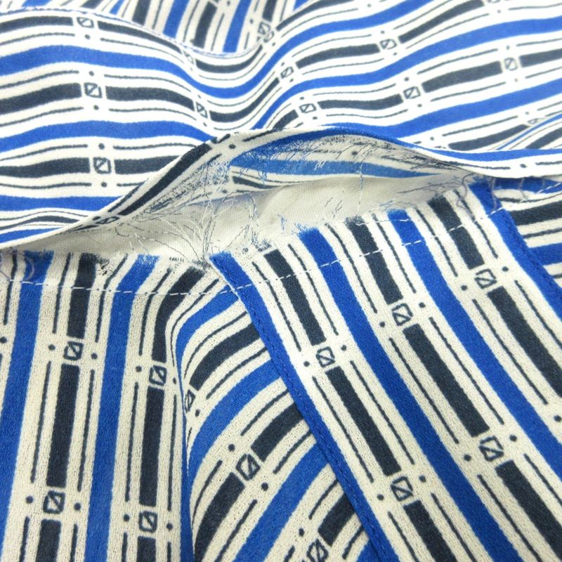 Christian Dior 90's Open Collar Shirt Blouse Cut and Sewn Stripe Short Sleeves