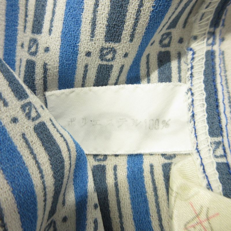 Christian Dior 90's Open Collar Shirt Blouse Cut and Sewn Stripe Short Sleeves