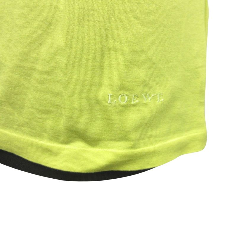 Good Loewe Logo Embroidery T-Shirt Cut and Sewn Stretch Old Vintage Yellow