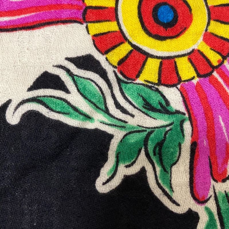 Good Gucci Chevron Flower GG Large Scarf Shawl Multicolor Women Used