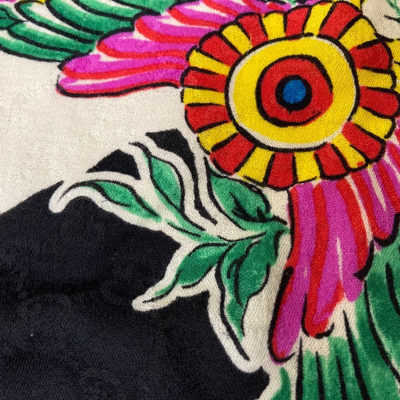 Good Gucci Chevron Flower GG Large Scarf Shawl Multicolor Women Used