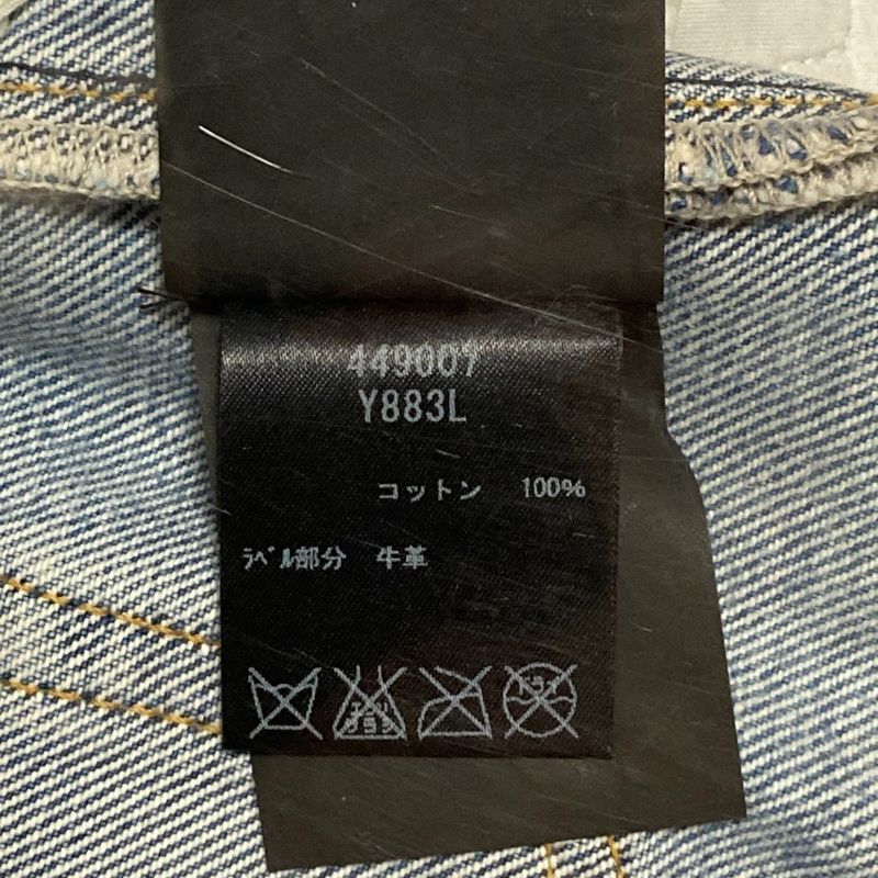 Saint Laurent Paris Heart Studded Denim Shorts 449007 Size 24 Blue Women Used