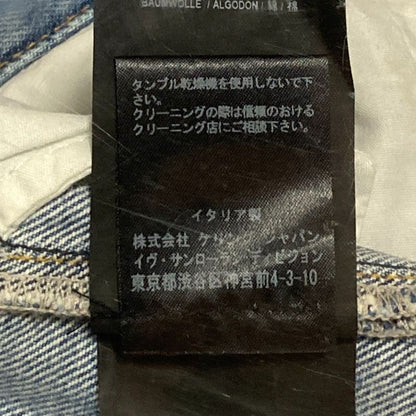 Saint Laurent Paris Heart Studded Denim Shorts 449007 Size 24 Blue Women Used