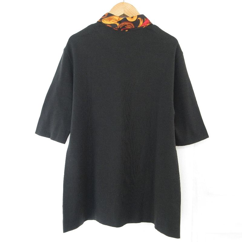 Good Herms Hermes Twill Raine Silk Knit Short Sleeve Polo Shirt Blouse M Size