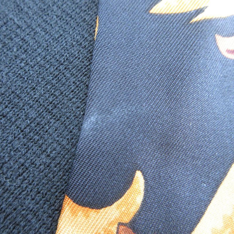 Good Herms Hermes Twill Raine Silk Knit Short Sleeve Polo Shirt Blouse M Size