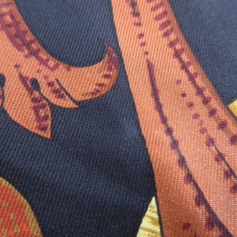 Good Herms Hermes Twill Raine Silk Knit Short Sleeve Polo Shirt Blouse M Size