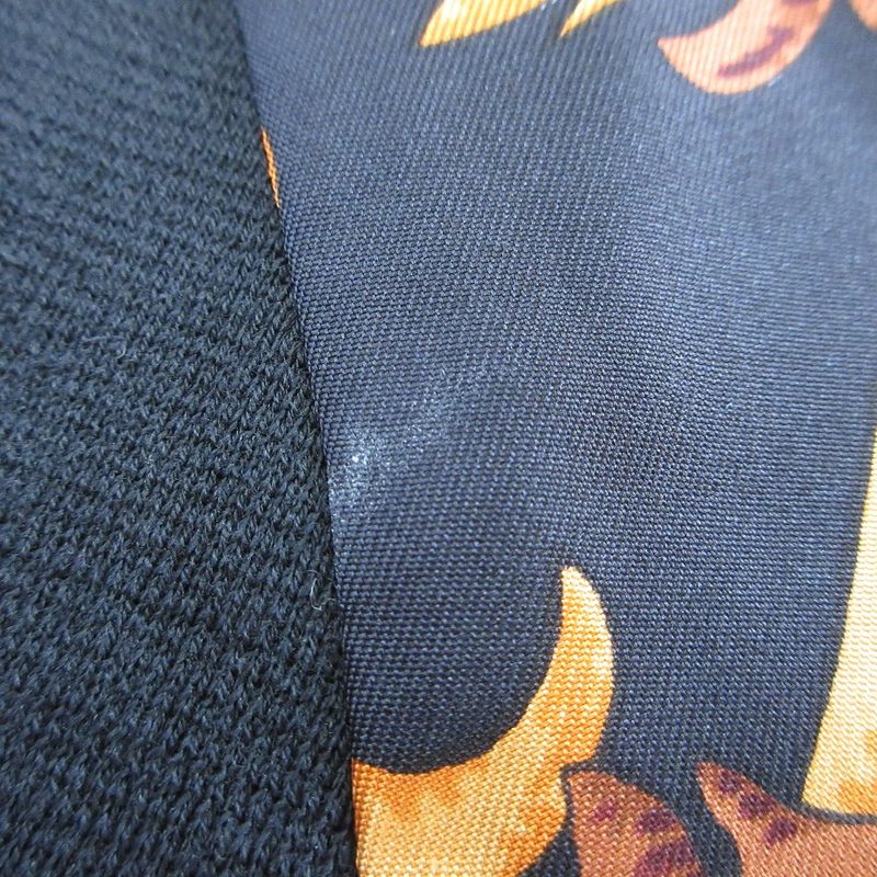 Good Herms Hermes Twill Raine Silk Knit Short Sleeve Polo Shirt Blouse M Size