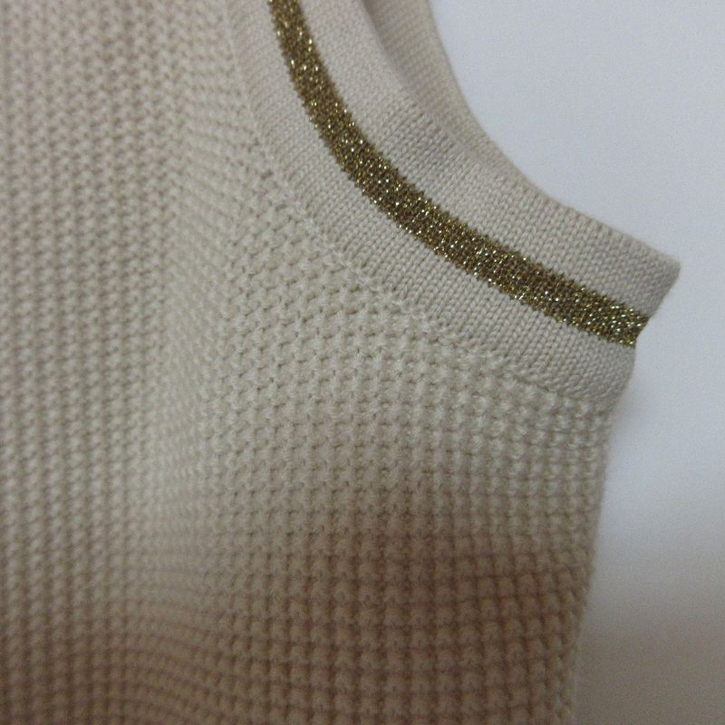 Gucci Michele Period V-Neck Knit Vest 653334 Size M Ivory Women Used