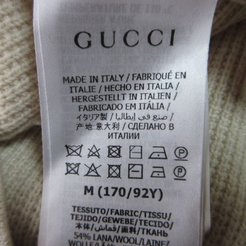 Gucci Michele Period V-Neck Knit Vest 653334 Size M Ivory Women Used