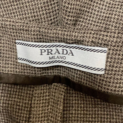 Prada Staggered Wool Slacks Pants Size 38 Gray Ladies Used