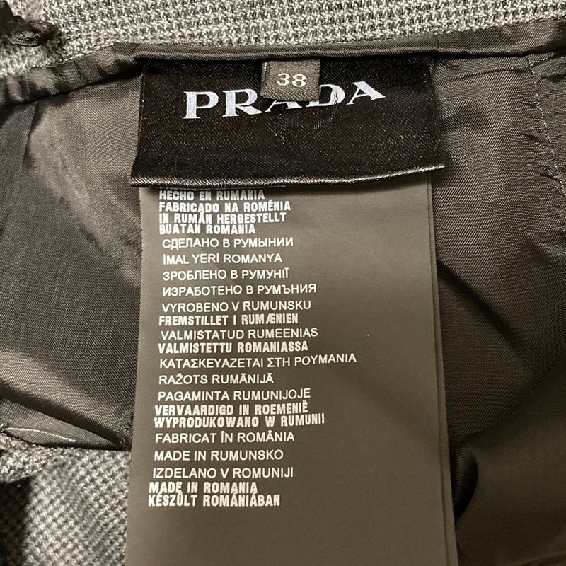 Prada Staggered Wool Slacks Pants Size 38 Gray Ladies Used
