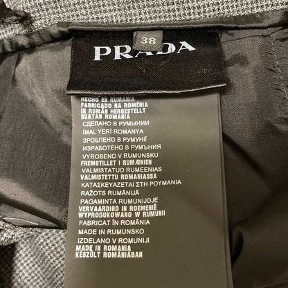 Prada Staggered Wool Slacks Pants Size 38 Gray Ladies Used