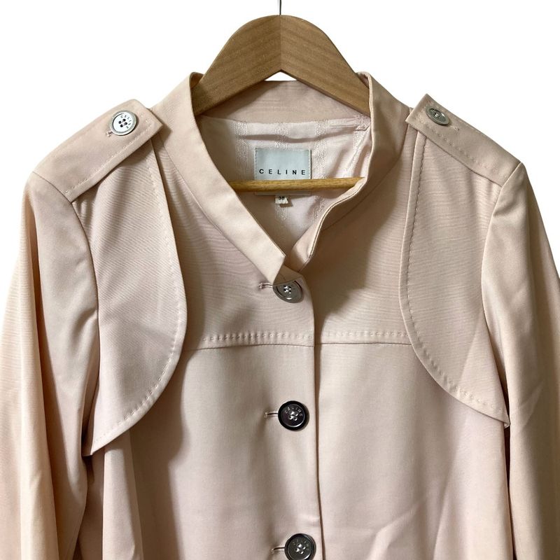 Celine Single Trench Coat Size 38 Light Pink Ladies Used