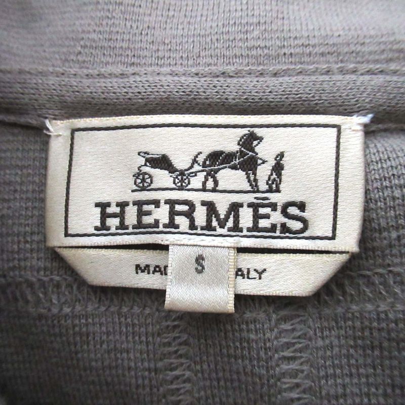 Hermes Cotton Cashmere Blend Zip Up Knit Hoodie Size S Gray Men's Used