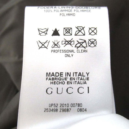Gucci Sleeve Leather Cutout Padded Nylon Blouson Jacket 253498 Size 52 Khaki X