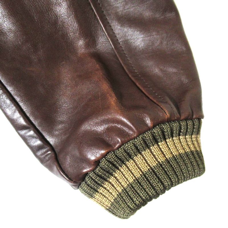 Gucci Sleeve Leather Cutout Padded Nylon Blouson Jacket 253498 Size 52 Khaki X