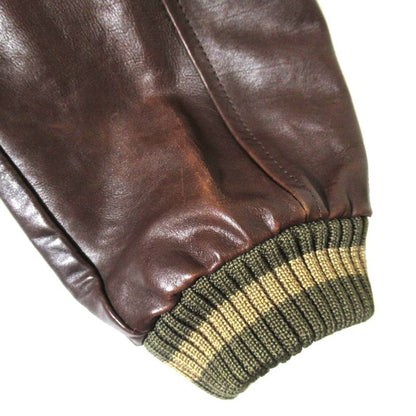 Gucci Sleeve Leather Cutout Padded Nylon Blouson Jacket 253498 Size 52 Khaki X