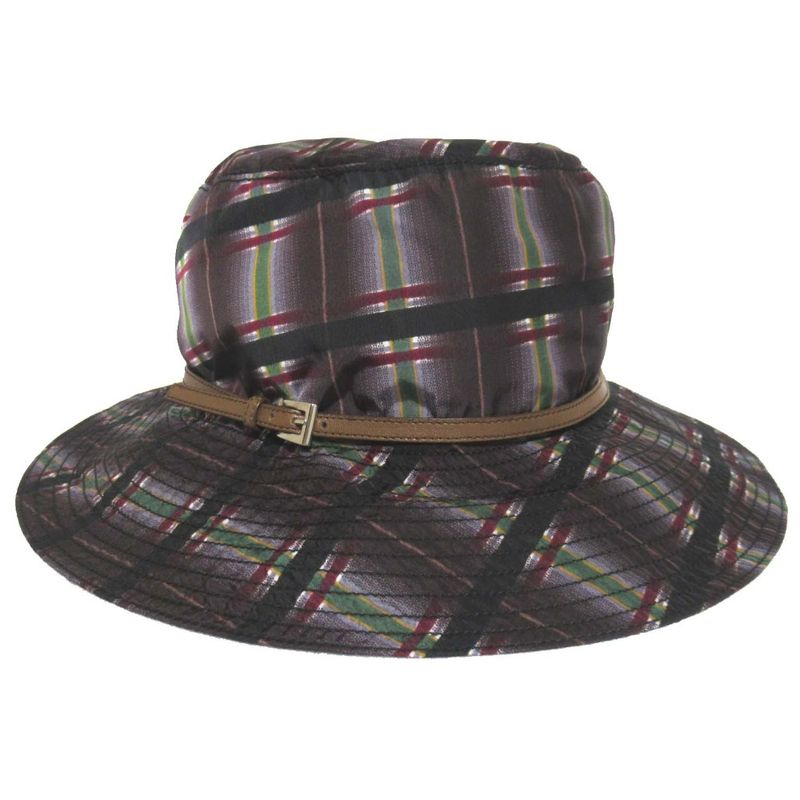 Prada Checked Nylon Bucket Hat Size M Purple Women's Used Used