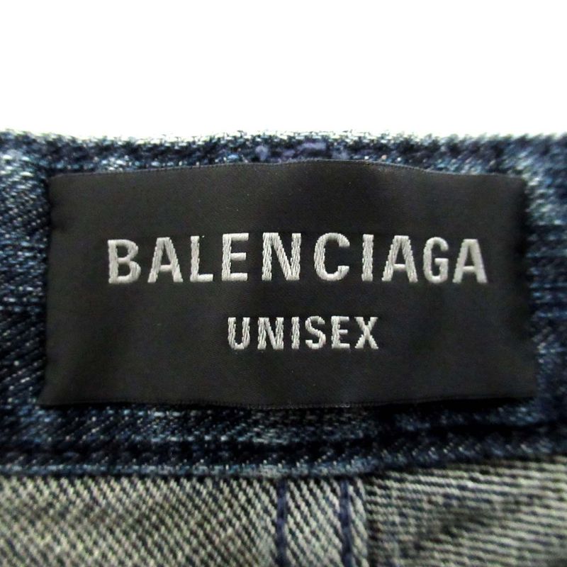 23aw Balenciaga Double Side Pants Double Side Wide Leg Denim Pants Size XS