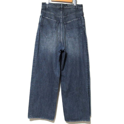 23aw Balenciaga Double Side Pants Double Side Wide Leg Denim Pants Size XS