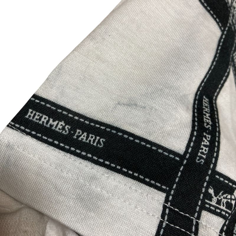 Hermes Margiela Period Bolduc Ribbon Print Short Sleeve Cut and Sewn T-Shirt XS